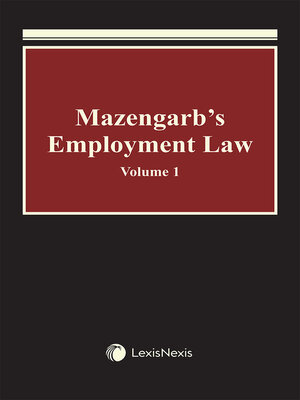 cover image of Mazengarb's Employment Law
